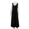 2026 Vestido Camisola de Algodón y Lino Moda para Mujer Estilo Nuevo Sencillo Sin Mangas Cuello en V Vestido con Lazo Vestido Largo