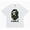 24 Tendencia Caliente de Verano en Línea: Camiseta bAPe Cabeza de Mono, Diseño Camuflaje, Camiseta Unisex de Manga Corta con Cuello Redondo