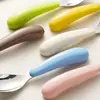 Cuchara espesa con forma de lingote de acero inoxidable 316L para niños, para entrenamiento de alimentación y alimentación complementaria de bebés, vajilla y cuchara especializadas