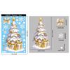 Adesivo Dourado Papai Noel de Inverno Layout de Cena para Vitrine de Shopping Árvore de Natal Criativa Rena Igloo Adesivo de Vidro