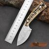 Cuchillo de Exterior, Cuchillo Mongol para Comer Carne, Mango de Imitación Hueso, Mango de Acero Inoxidable, Cuchillo Recto Multiusos Ultra-Afilado para Exterior