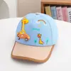 Boné de Baseball Infantil para Jardim de Infância Carro Girafa Fofo Chapéu de Sol Versão Coreana Desenho Animado Menino Chapéu de Bico de Pato Bebê Transfronteiriço