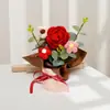 Artesanía Transfronteriza Tejido Ramo Pomposo Girasol Rosa Flor de Lana Flor Artificial Cubo de Abrazo Adorno Regalo