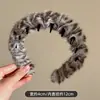 Elegante diadema redonda de cuentas con corona alta para mujer, diadema de moda de alta gama para uso diario, con dientes para un agarre antideslizante