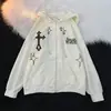 Moletom com capuz de cardigã de designer para primavera e outono transfronteiriço, jaqueta versátil de topo estilo Hong Kong ins de nicho para homens