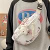 Bolsa de Pecho Casual de Tela de Nylon con Estampado de Oso 2024 Nueva Bolsa de Hombro Cruzada de Moda Bolsa de Cintura de Gran Capacidad para Viajes