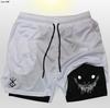 Shorts de fitness de doble capa Ghostface entrenamiento de culturismo deportes para hombre dos en dos estampado de animación 2D playa al aire libre secado rápido