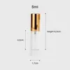 Atomizador de Perfume Recarregável de 5 ml, Frasco Spray de Vidro Transparente com Bomba e Tampa de Metal