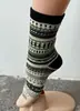 Calcetines Gruesos Vintage de Caña Media para Otoño e Invierno para Mujer Calientes de Algodón de Xinjiang Estilo Étnico Calcetines Maillard Calcetines Apilados Calcetines Zhuji