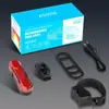 Nova Luz Traseira de Bicicleta com Rotação de 360 Graus, Luz para Bicicleta de Montanha, Luz com Carregamento USB, Luz Traseira de Bicicleta, Equipamento para Pedalar à Noite