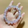 Pulsera Genuina Natural de Piedra Solar Arena Dorada Estilo Pareja Piedra Lunar Cristal de Fresa Cristal Amarillo Púrpura Blanco Joyería al por Mayor