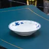 Prato de Porcelana Azul e Branco, Peça Única, Cerâmica de Alta Temperatura Doméstica Jingdezhen, Prato Fundo, Prato Raso, Prato Redondo, Prato de Jantar para Cantina de Hotel