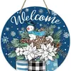 Decoración Navideña Placa Redonda de Madera para Puerta Artesanías de Madera Amazon Halloween Temporada de Nieve Colgante de Madera