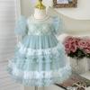 Vestido para Menina 2025 Verão Nova Moda Tendência Vestido Princesa Bebê Menina Vestido Bolo Tendência