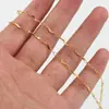 Accesorios de cadena acero inoxidable 1.5mm galvanizado oro 18K cadena de delfín cadena S no se decolora joyería estilo ins