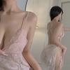 Amor é Como uma Lingerie Sexy para Mulheres, Renda Transparente, Seios Pequenos, Pijama Sexy, Conjunto de Camisola para Provocar e Flertar na Cama 8012
