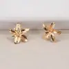 Brincos de Flor de Liga Transfronteiriços Design Estéreo Pétalas Multicamadas Brincos Exagerados Europeus e Americanos Brincos Grandes de Flor de Metal
