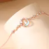 Pulsera Original Conejo de la Luna para Mujer, Estilo Bosque de Plata Pura, Fresca Pulsera de Conejo Linda de Piedra Lunar, Nueva Joyería de Conejo Estilo Chino