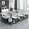 Mesa para Quatro Pessoas, Estação de Trabalho para 46 Pessoas Mesa para Computador, Conjunto de Estação de Trabalho com Tela de Escritório Moderno Minimalista