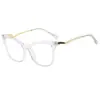 Novos Óculos de Design Cat-Eye de Luxo Leve Anti-Luz Azul para Trabalho Deslocamento Armação Grande Ultraleve Emagrecimento para Encontros Rosto Limpo Lentes Transparentes