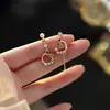 Aretes Asimétricos de Estrella y Luna con Diamantes Brillantes para Mujer, Diseño de Nicho de Lujo Ligero, Aretes de Moda Estilo Ins