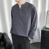 Camisa negra hombre manga larga estilo coreano moderno guapo dk hombre casual estilo Hong Kong estilo japonés estilo perezoso sin planchado camisa blanca