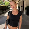 Camisetas de Verão Amazon para Mulheres 2026 Moda Verão Slim Fit Hot Girl Cropped Emagrecedor Sexy Camisetas Atacado