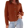 Nuevo cárdigan de punto para otoño e invierno para mujer de Europa, América, Japón y Corea, elegante y único, chaqueta suéter corta versátil para comercio exterior