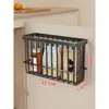 Estante de Almacenamiento para Cocina, Puerta de Gabinete, Montado en Pared, Caja de Almacenamiento para Papel Film y Bolsas de Basura, Canasta de Almacenamiento para Botellas y Frascos de Condimentos del Hogar