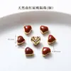 Alta Retención de Color Chapado en Cobre 24K Oro Real Accesorios de Ágata Roja Piezas para Joyería DIY Calabaza de Loto Productos Semi-Terminados Venta Directa de Fábrica