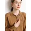 Suéter de Cachemir de Hilo Fino con Cuello Polo para Mujer, 68 Piezas, Nuevo Estilo Camisa de Punto con Cuello Solapa, Cárdigan de Manga Larga para Vestir en Capas