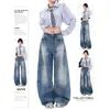 Jeans de Pierna Ancha Estilo Retro Americano Scimitar para Mujer Primavera y Verano Nuevo Diseño Lavado Suelto Pantalones Banana Caídos