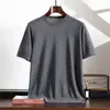 Nuevo Chaleco de Lana para Hombre Cuello Redondo Pullover Cara Limpia Clásico Simple Suéter de Lana Peinada Fina de 18 Agujas Mangas Tres Cuartos