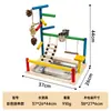Palo para periquera, plataforma de madera colorida para pájaros, colgante de piña, juguete para trepar y morder, soporte de entrenamiento con columpio para afilar garras, periquera