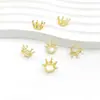 Cor Forte e Duradoura Banhado a Ouro Microincrustado Zircônia Coroa Espaçadores de Contas Anéis de Contas com Furo Grande Pulseira de Contas Artesanal DIY Acessórios de Joias
