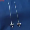 Pendientes de Plata de Ley S925 con Cuentas Dzi, Hojas, Nubes Propicias, Flores Pequeñas, Ámbar de Cera de Abeja Esmaltada, Pendientes de Estilo Étnico Antiguo Retro