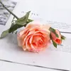 Rosa artificial hidratante para manos, 1 flor, 2 capullos, rosa artificial, planta para decoración de bodas en casa, planta verde, flor falsa en maceta