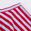 Ropa de Verano para Mujer Europea y Americana AliExpress INS Venta Caliente Moda Falda Midi Rayada en Capas