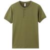 Camiseta Ami Khaji Masculina Manga Longa Pesada Algodão de Xinjiang Algodão Puro Gola Henley Manga Curta Estilo Americano Retrô Fitness Simples