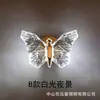 Luminária de parede borboleta, luminária de cabeceira de quarto nórdica de luxo leve, quente e romântica, luz decorativa de fundo para corredor estilo designer moderno