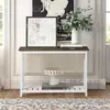 Mesa consola de madera maciza, mesa auxiliar estilo chino, mesa auxiliar para sala de estar, estante de pared moderno minimalista, mesa consola pequeña y estrecha