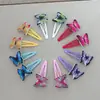 Grampo de Cabelo Colorido com Borboleta Brilhante Novo Produto Transfronteiriço Elástico de Cabelo Grampo de Cabelo Par de Presilhas para Cabelo Infantil e de Menina Presilha para Franja Joia para Cabeça
