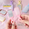 Peine mini lindo estilo Ins de colores dulces con espejo de maquillaje portátil, alto valor estético para el peinado de las niñas