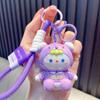 Chapado UV pegamento suave conejo obediente llavero llavero de estudiante colgante de bolsa máquina de muñecas suministro de regalo pequeño