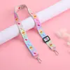 Corda para Pendurar Crachá de Identificação Desenho Animado Fofo Corda para Pendurar Capa de Celular Pingente de Corda Corrente de Suspensão Decorativa de Cinto Largo Plano Tecido Suporte para Cartão de Peito de Chave