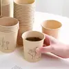 Copo de papel de fibra de bambu, descartável, simples, espessado, para uso doméstico, copo de papel para café, copo de chá para escritório comercial