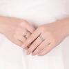 Moda coreana incrustada circón plateado anillo de pareja joyería entrelazada amante Tanabata anillo de plata para hombre y mujer al por mayor