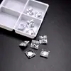 Gema Blanca Cuadrada de 1x1 mm a 12x12 mm Corte Princesa Circonita Piedra Suelta para Pendientes, Anillos y Monturas de Anillo