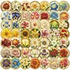 50 Pegatinas de Flores Doradas Estilo Dibujo Animado Vintage para Decorar Fundas de Teléfono, Diarios, Manualidades, Pegatinas Impermeables de Mascotas para Uso Transfronterizo