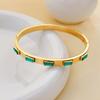 Pulsera de Acero de Titanio de Cinco Diamantes de Nuevo Estilo Transfronteriza Europea y Americana, Versátil para el Viaje Diario, Sensación de Alta Gama, Fabricante de Pulseras Transfronterizas, Al por Mayor en Stock